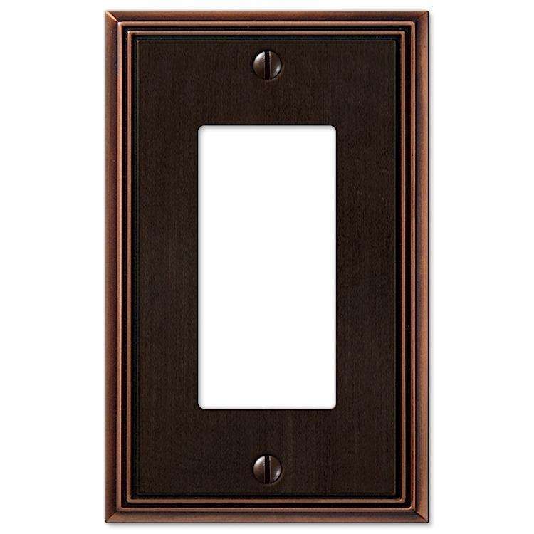 Metro Line Aged Bronze 1 Rocker (GFI) - Wallplatesonline.com