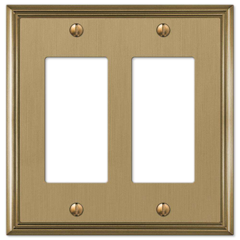 Metro Line Brushed Bronze 2 Rocker (GFI):Wallplatesonline.com
