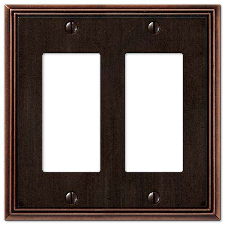 Metro Line Aged Bronze 2 Rocker (GFI) - Wallplatesonline.com
