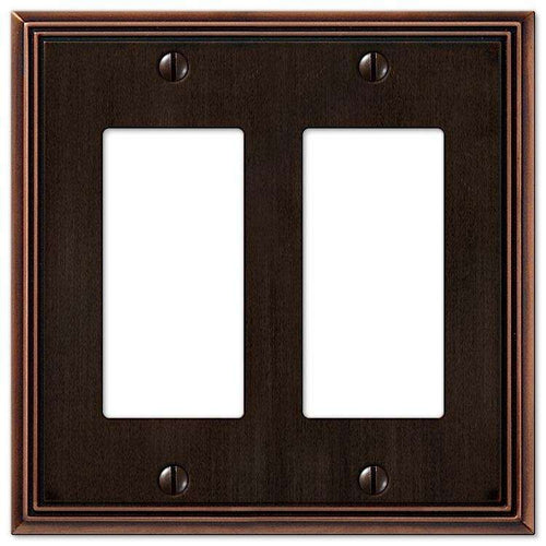 Metro Line Aged Bronze 2 Rocker (GFI) - Wallplatesonline.com