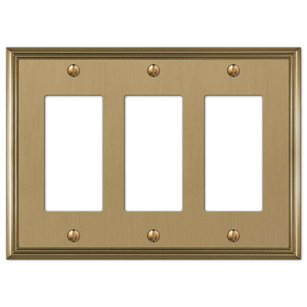 Metro Line Brushed Bronze 3 Rocker (GFI)