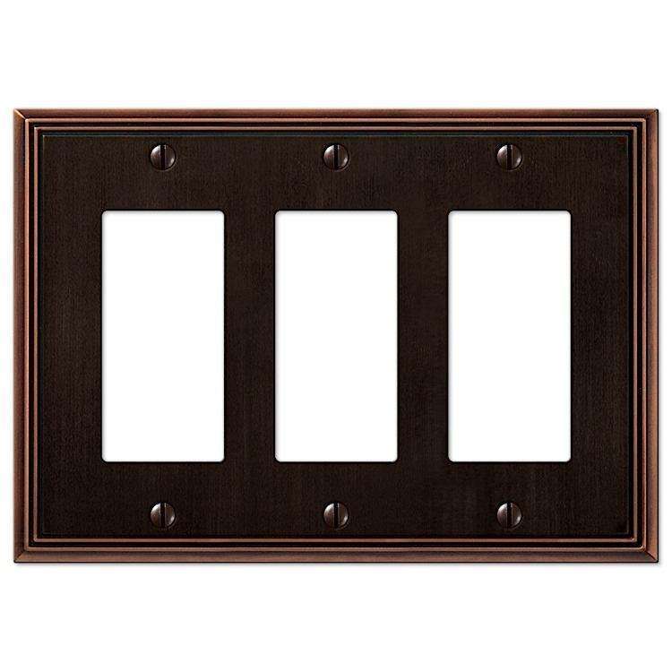 Metro Line Aged Bronze 3 Rocker (GFI) - Wallplatesonline.com