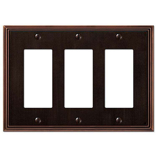 Metro Line Aged Bronze 3 Rocker (GFI) - Wallplatesonline.com