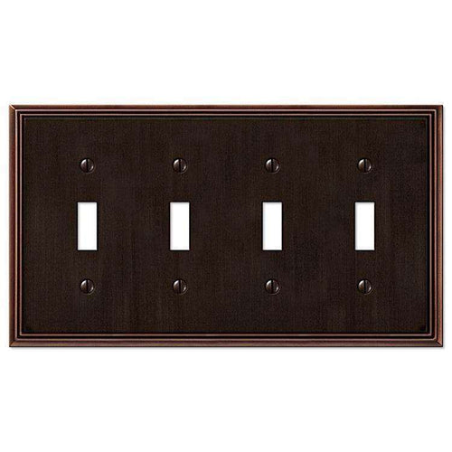 Metro Line Aged Bronze 4 Toggle - Wallplatesonline.com