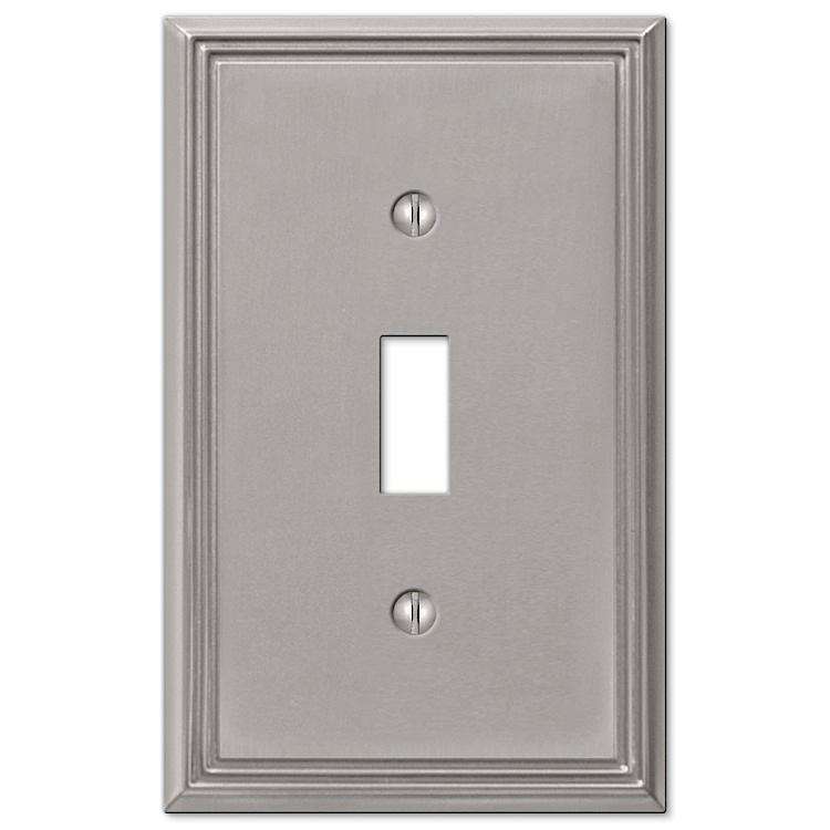 Metro Line Brushed Nickel Cover Plates - Wallplatesonline.com