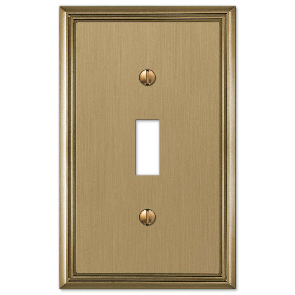 Metro Line Brushed Bronze Cover Plates:Wallplatesonline.com