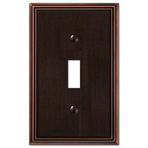 Metro Line Aged Bronze Cover Plates - Wallplatesonline.com
