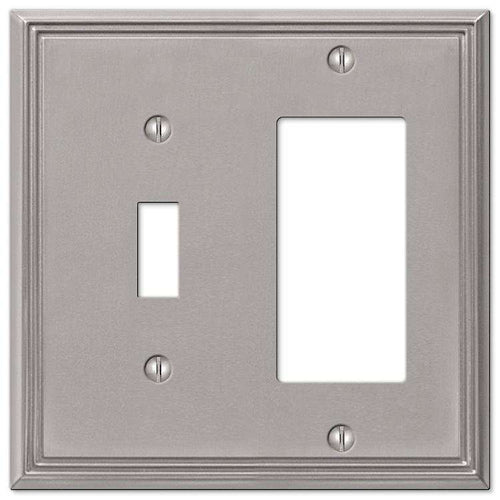 Metro Line Brushed Nickel Toggle / 1 Rocker (GFI) - Wallplatesonline.com