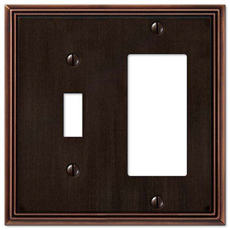 Metro Line Aged Bronze Toggle / 1 Rocker (GFI)