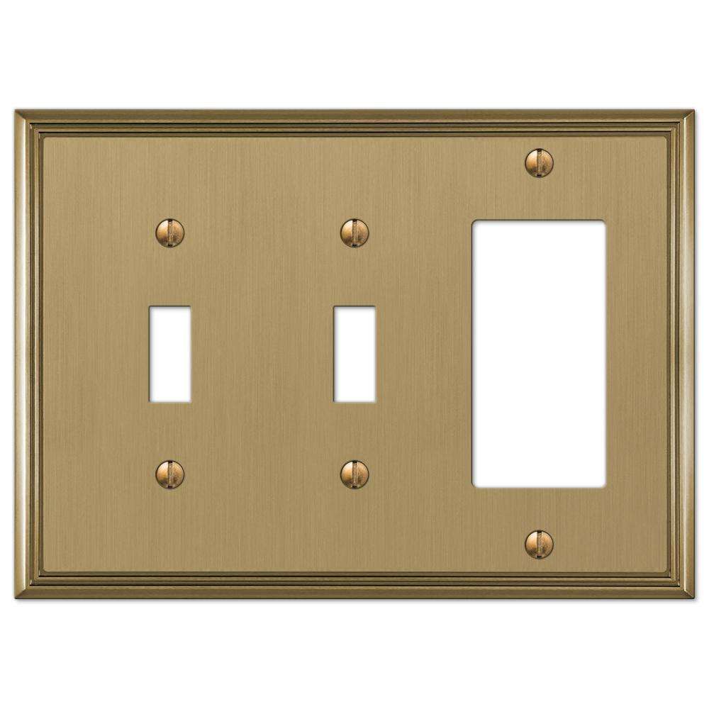 Metro Line Brushed Bronze 2 Toggle / 1 Rocker (GFI)