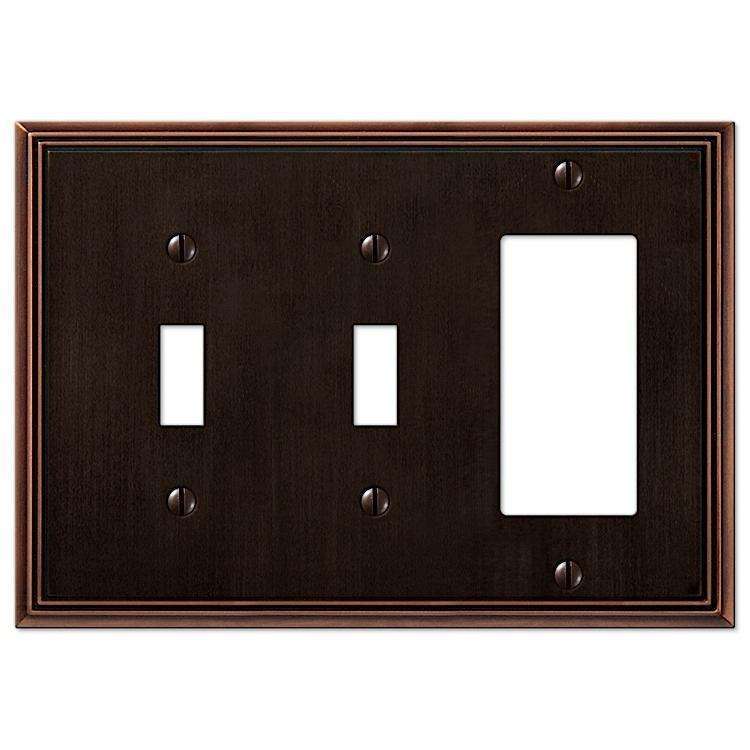 Metro Line Aged Bronze 2 Toggle / 1 Rocker (GFI)