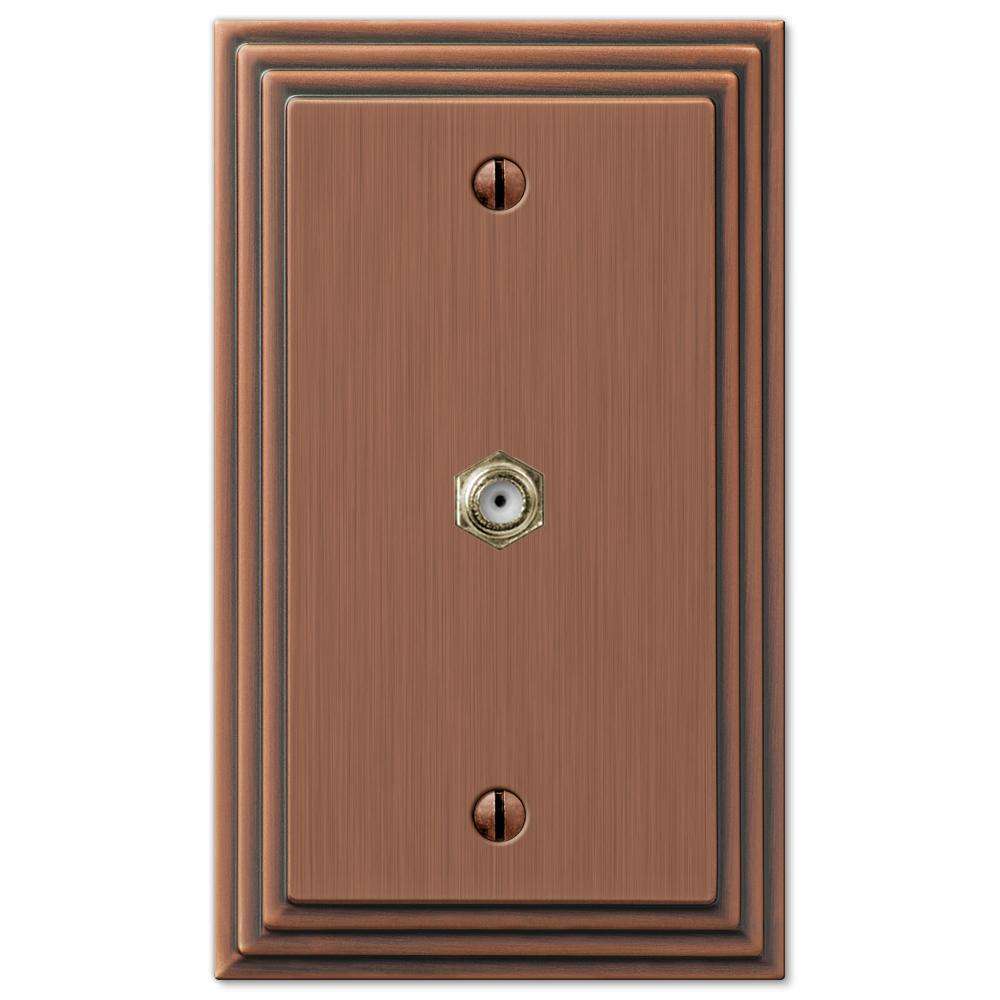 Steps Antique Copper 1 Cable TV with Hardware - Wallplatesonline.com