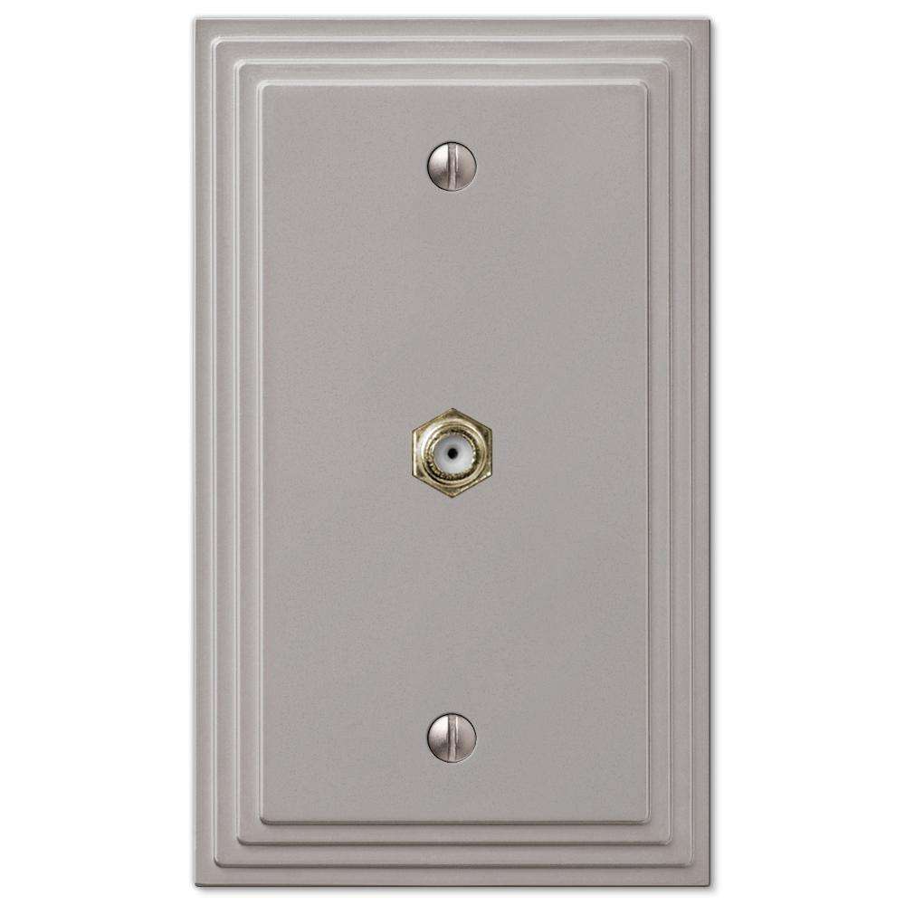 Steps Satin Nickel 1 Cable TV with Hardware