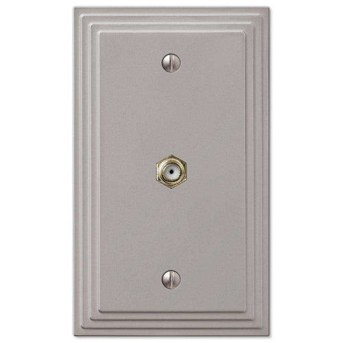 Steps Satin Nickel 1 Cable TV with Hardware - Wallplatesonline.com