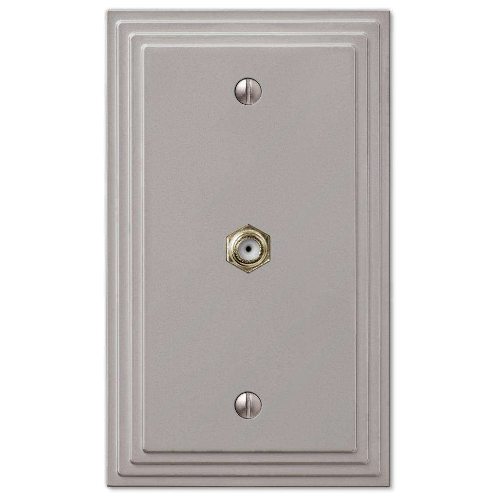 Steps Satin Nickel 1 Cable TV with Hardware - Wallplatesonline.com