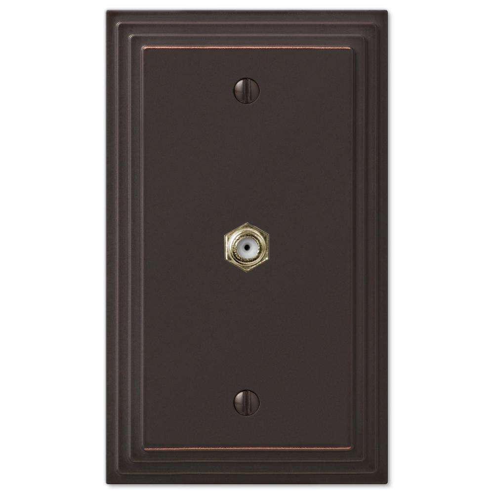 Steps Aged Bronze 1 Cable TV with Hardware - Wallplatesonline.com
