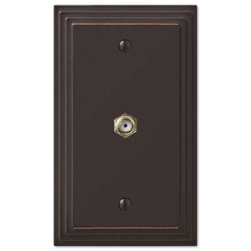 Steps Aged Bronze 1 Cable TV with Hardware - Wallplatesonline.com