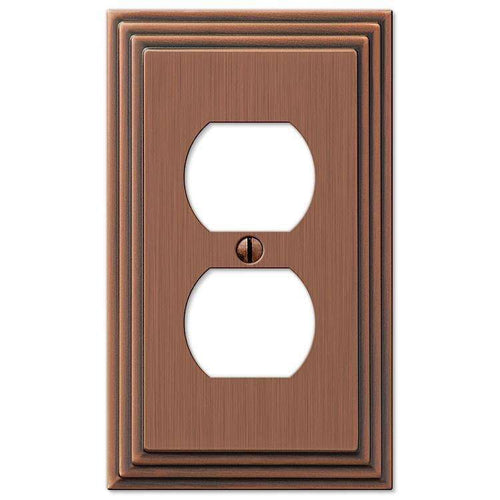 Steps Antique Copper 1 Duplex Outlet - Wallplatesonline.com