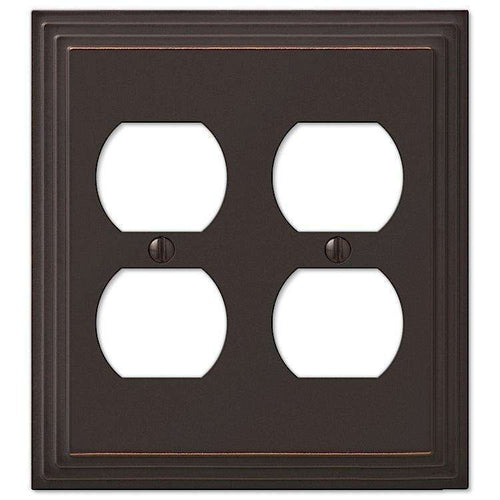 Steps Aged Bronze 2 Duplex Outlet - Wallplatesonline.com