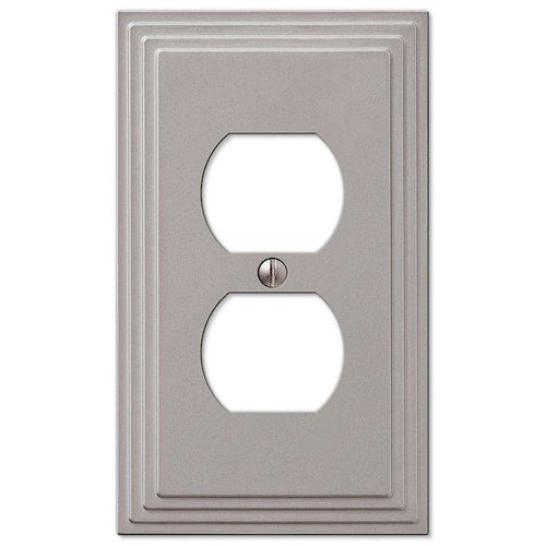 Steps Satin Nickel 1 Duplex Outlet - Wallplatesonline.com