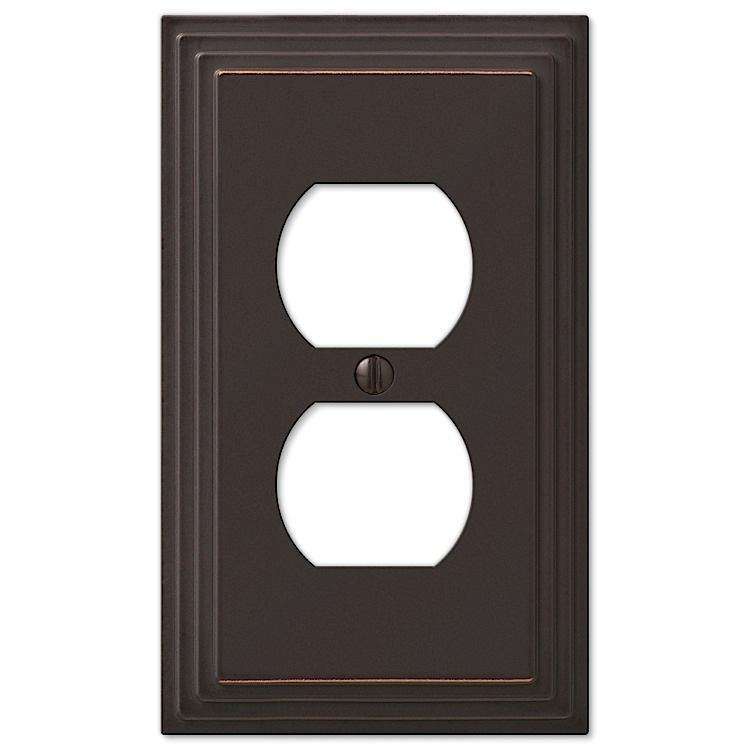 Steps Aged Bronze 1 Duplex Outlet - Wallplatesonline.com
