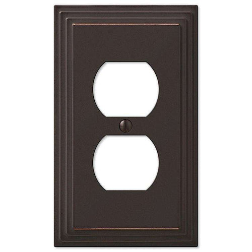 Steps Aged Bronze 1 Duplex Outlet - Wallplatesonline.com
