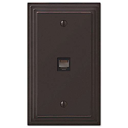 Steps Aged Bronze 1 Phone Jack with Hardware - Wallplatesonline.com
