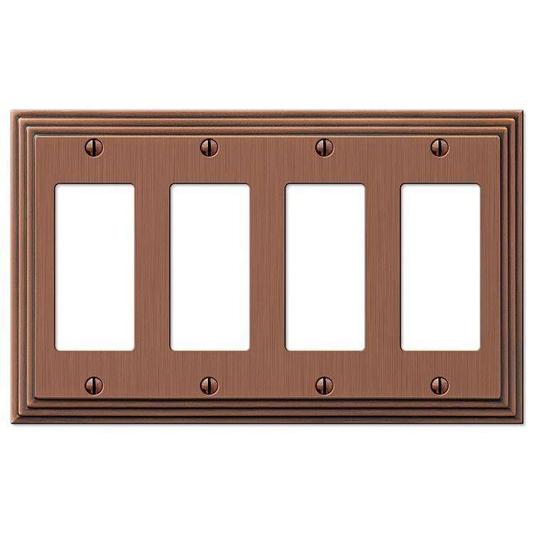 Steps Antique Copper 4 Rocker (GFI) - Wallplatesonline.com