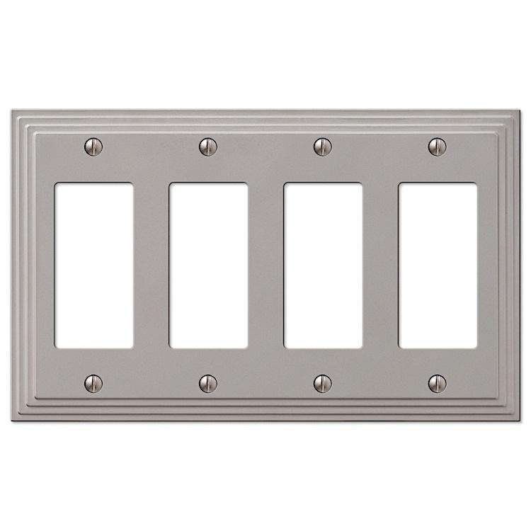 Steps Satin Nickel 4 Rocker (GFI) - Wallplatesonline.com