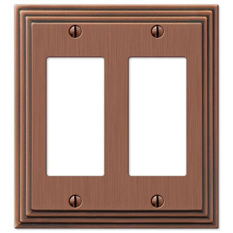 Steps Antique Copper 2 Rocker (GFI) - Wallplatesonline.com