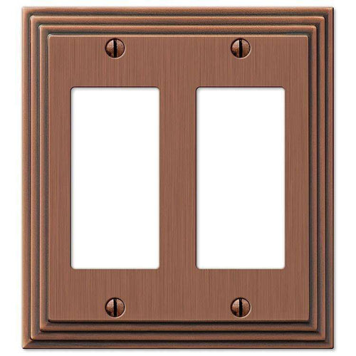 Steps Antique Copper 2 Rocker (GFI) - Wallplatesonline.com
