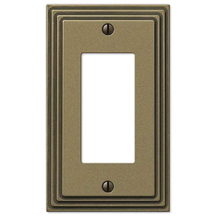Steps Antique Brass 1 Rocker (GFI) - Wallplatesonline.com