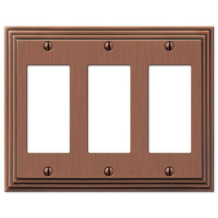 Steps Antique Copper 3 Rocker (GFI) - Wallplatesonline.com