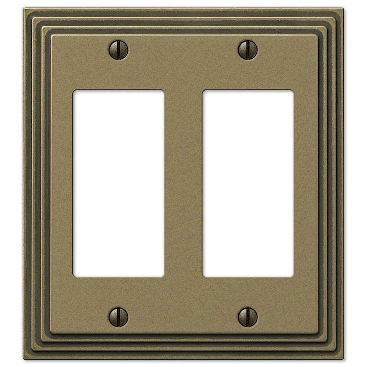 Steps Antique Brass 2 Rocker (GFI) - Wallplatesonline.com