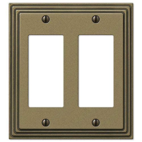 Steps Antique Brass 2 Rocker (GFI) - Wallplatesonline.com