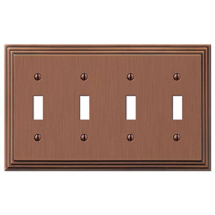 Steps Antique Copper 4 Toggle - Wallplatesonline.com