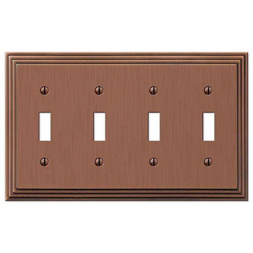 Steps Antique Copper 4 Toggle - Wallplatesonline.com