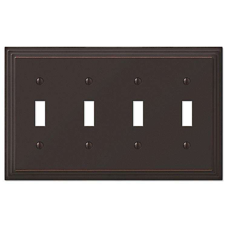 Steps Aged Bronze 4 Toggle - Wallplatesonline.com