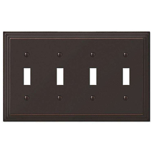 Steps Aged Bronze 4 Toggle - Wallplatesonline.com