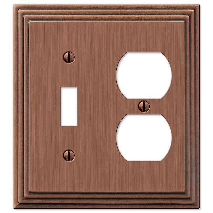 Steps Antique Copper Toggle / Duplex Outlet