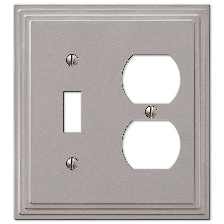 Steps Satin Nickel Toggle / Duplex Outlet - Wallplatesonline.com