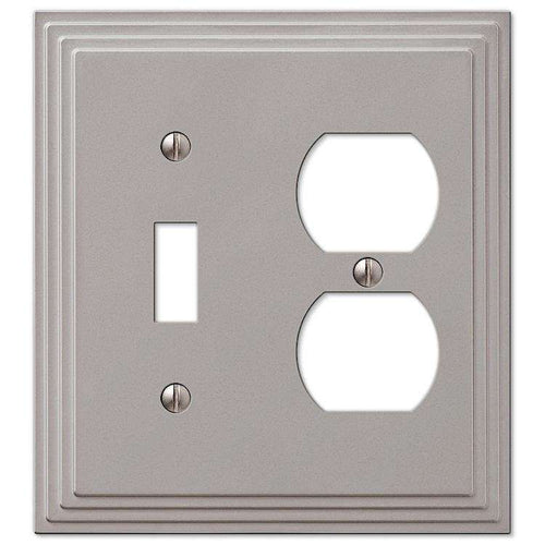 Steps Satin Nickel Toggle / Duplex Outlet - Wallplatesonline.com