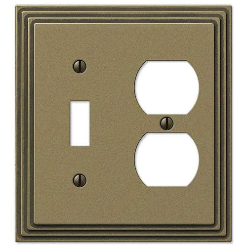 Steps Antique Brass Toggle / Duplex Outlet - Wallplatesonline.com