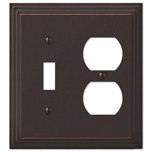Steps Aged Bronze Toggle / Duplex Outlet - Wallplatesonline.com