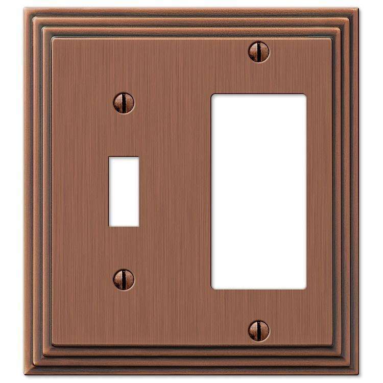 Steps Antique Copper Toggle / 1 Rocker (GFI) - Wallplatesonline.com