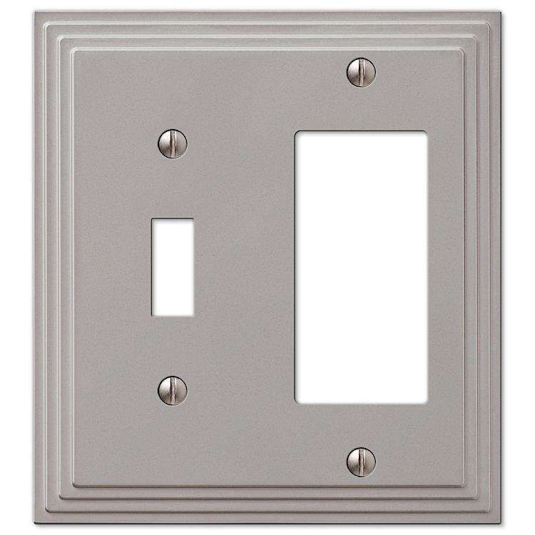 Steps Satin Nickel Toggle / 1 Rocker (GFI) - Wallplatesonline.com