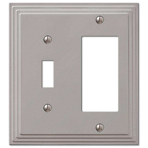 Steps Satin Nickel Toggle / 1 Rocker (GFI) - Wallplatesonline.com