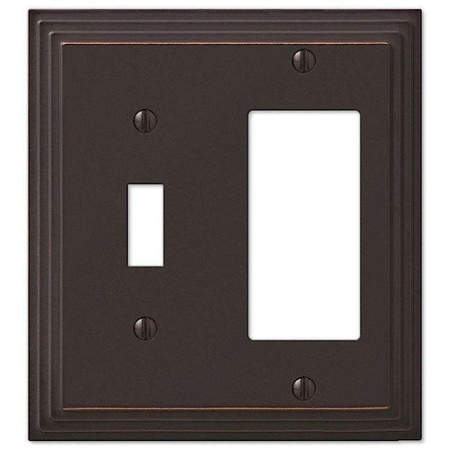 Steps Aged Bronze Toggle / 1 Rocker (GFI) - Wallplatesonline.com