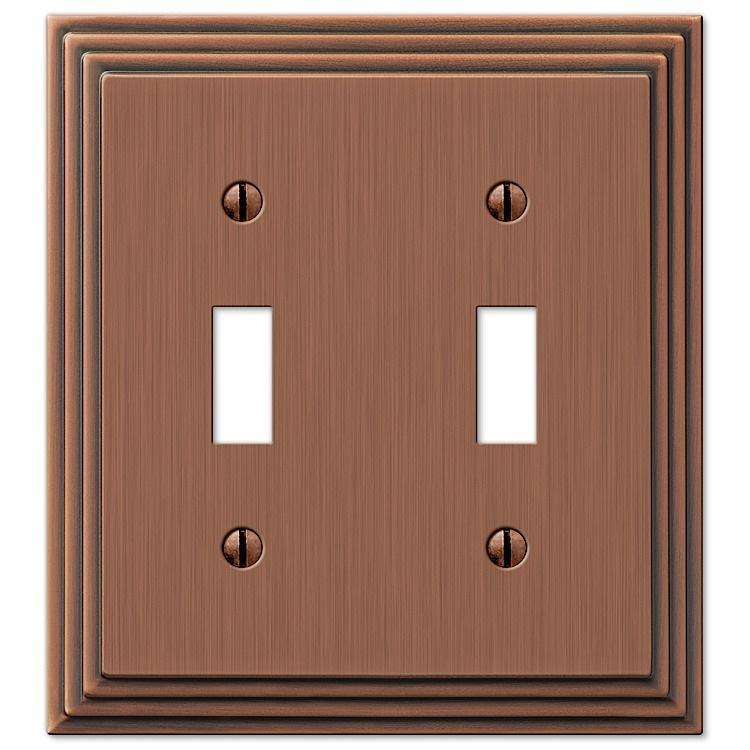 Steps Antique Copper Double Toggle - Wallplatesonline.com