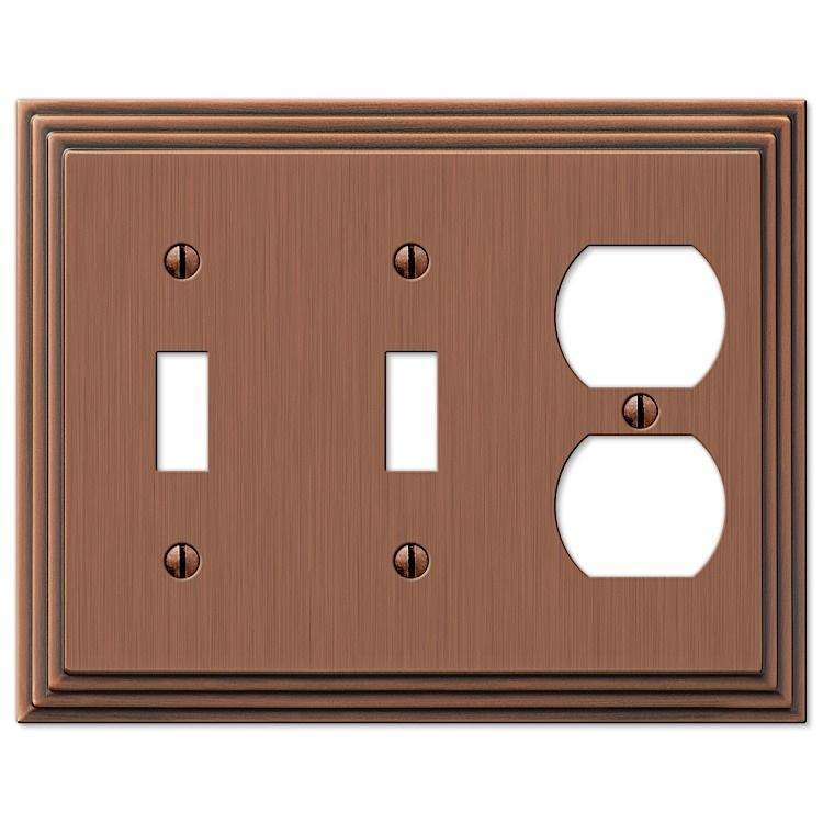 Steps Antique Copper 2 Toggle / Duplex Outlet - Wallplatesonline.com